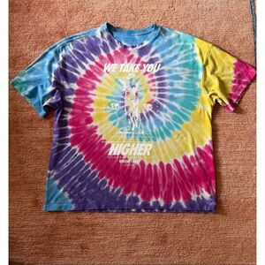 Nike Tie Dye T Shirt XL We Take You Higher Psychedelic Graphic Multicolor